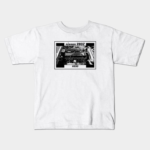 NISSAN DATSUN 280Z FAIRLADY ENGINE Kids T-Shirt by Cero